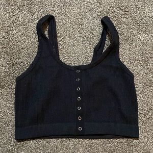 Aerie Seamless Snap Black Bralette